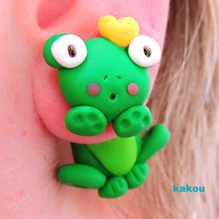 náušnice skrz ucho - žabky