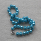 Perlový náhrdelník modrý