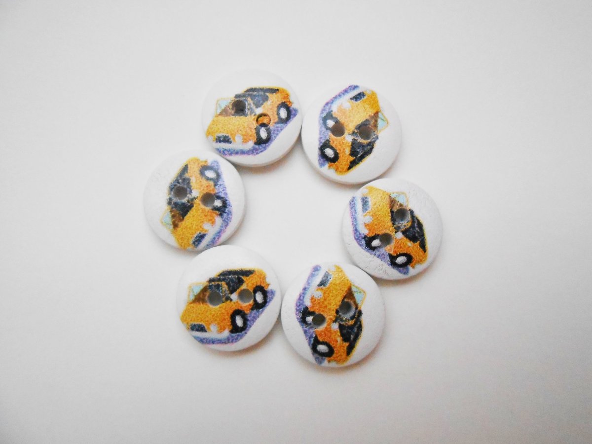 Knoflíky - auta 6ks