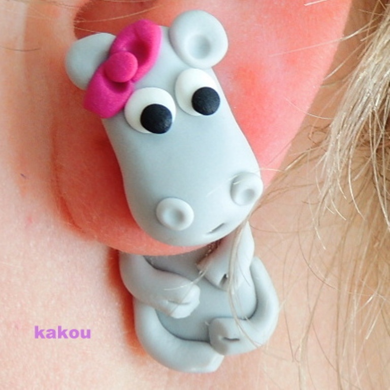 náušnice hrošíci - skrz ucho