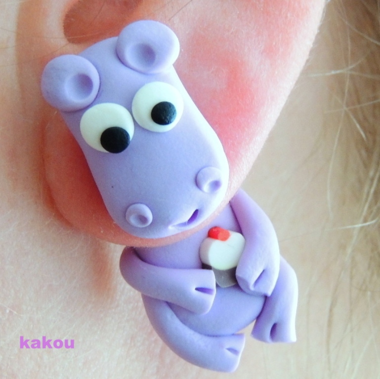 náušnice hrošíci - skrz ucho