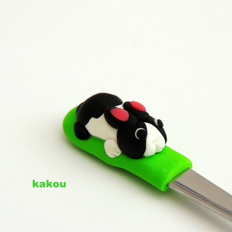 čajová fimo lžička - králík