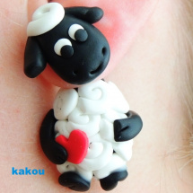náušnice ovečky černé tělíčko - skrz ucho