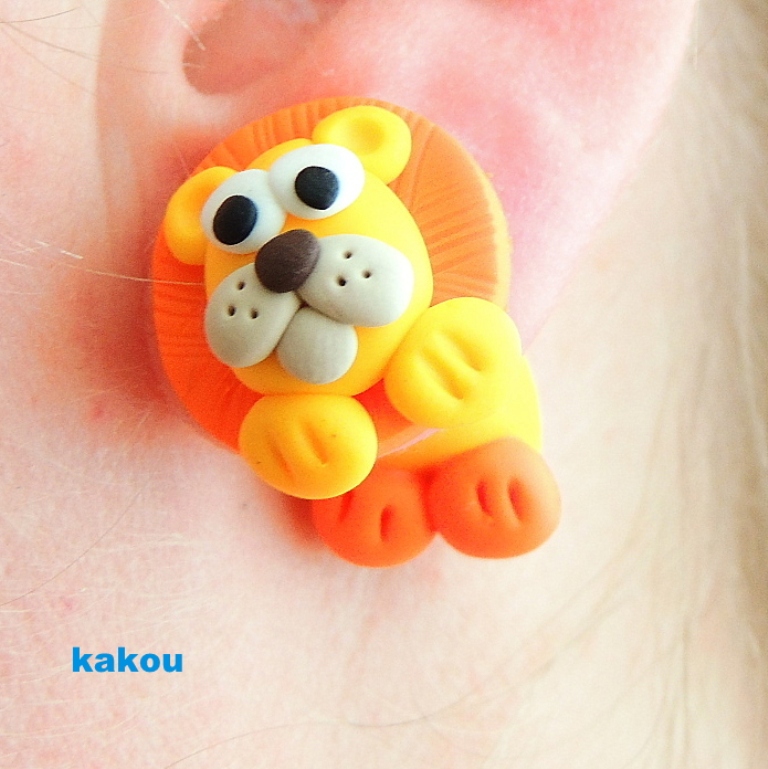 náušnice lev - falešné roztahováky