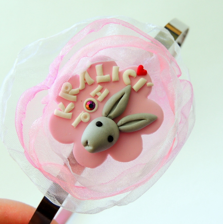 čelenka do vlasů Králičí hop - růžová