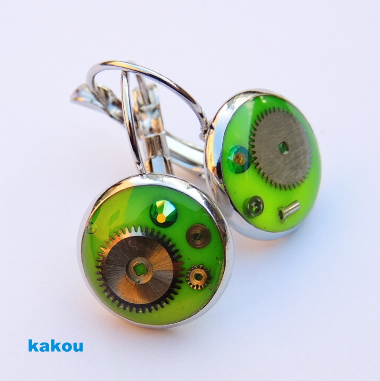 náušnice - steampunk stopičky