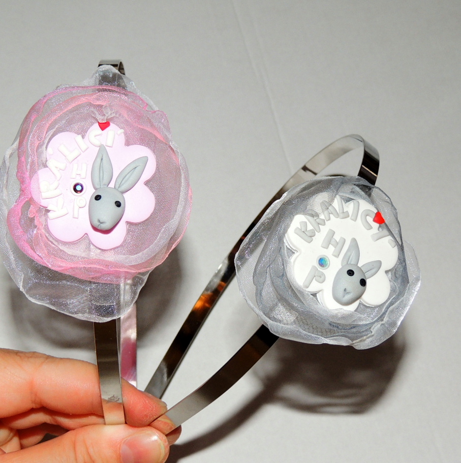 čelenka do vlasů Králičí hop - bílá