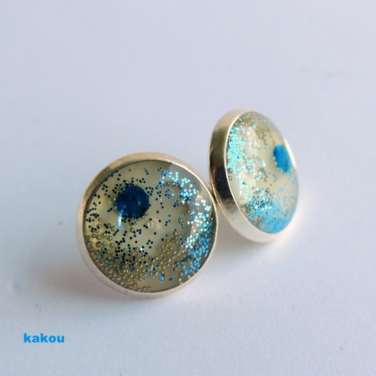 náušnice - třpytivé puzety