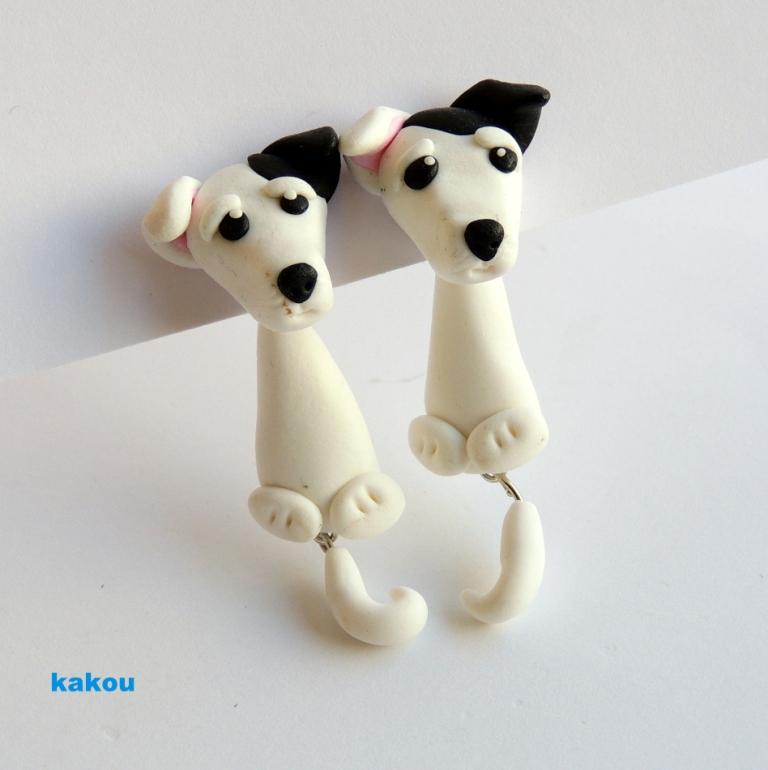 náušnice jack russel 1 - skrz ucho