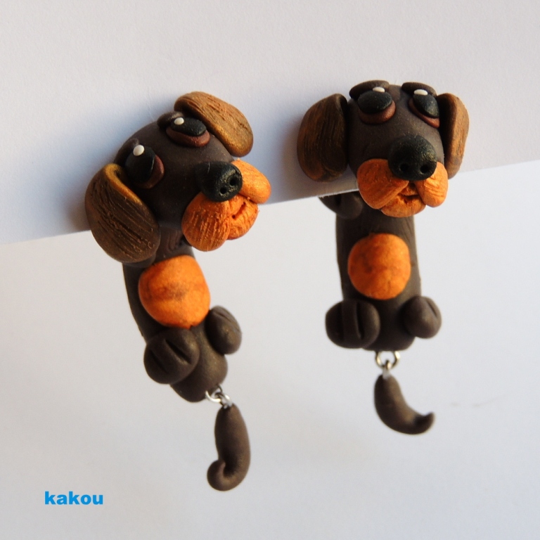 náušnice jezevčíci hrubosrstí - falešný roztahovák