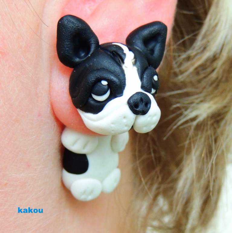 náušnice fr.buldoček 2 - skrz ucho