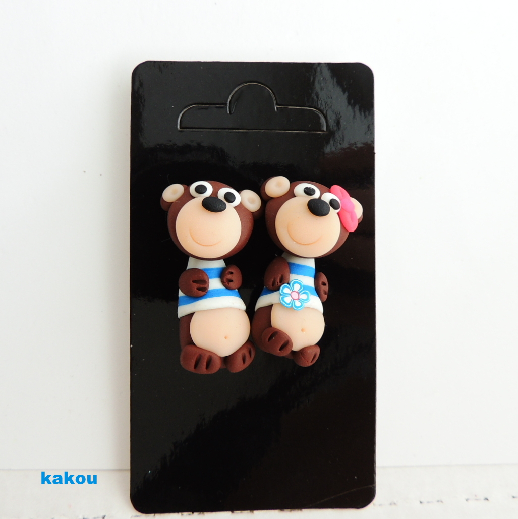 náušnice skrz ucho - medvídkovi