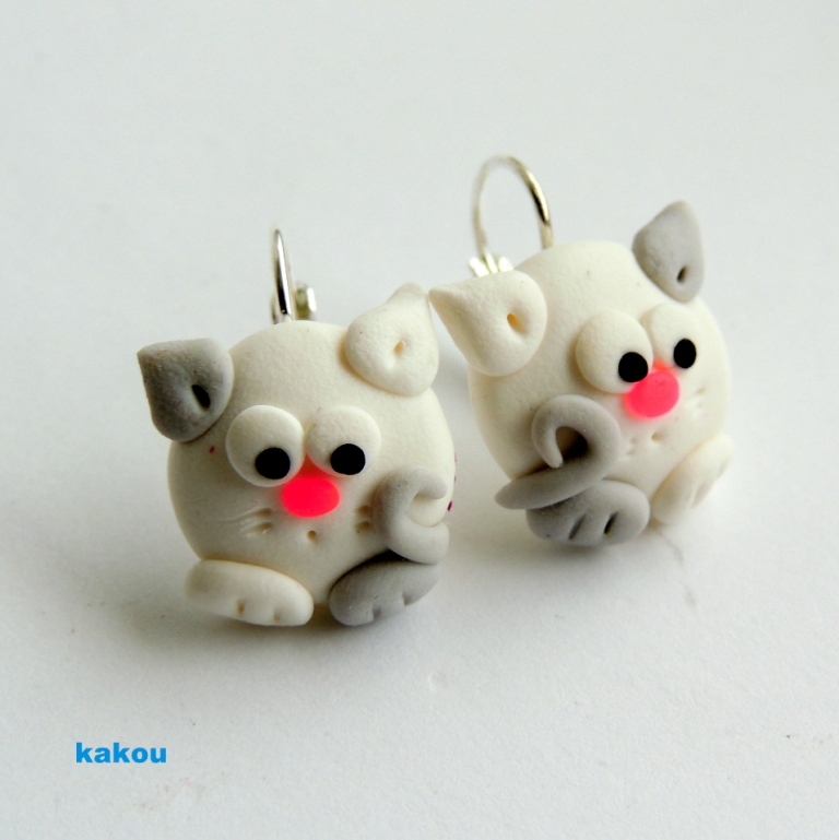 náušnice kočičky 