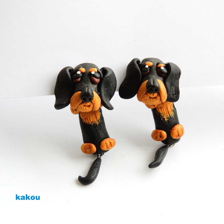 náušnice jezevčíci hrubosrstí - skrz ucho