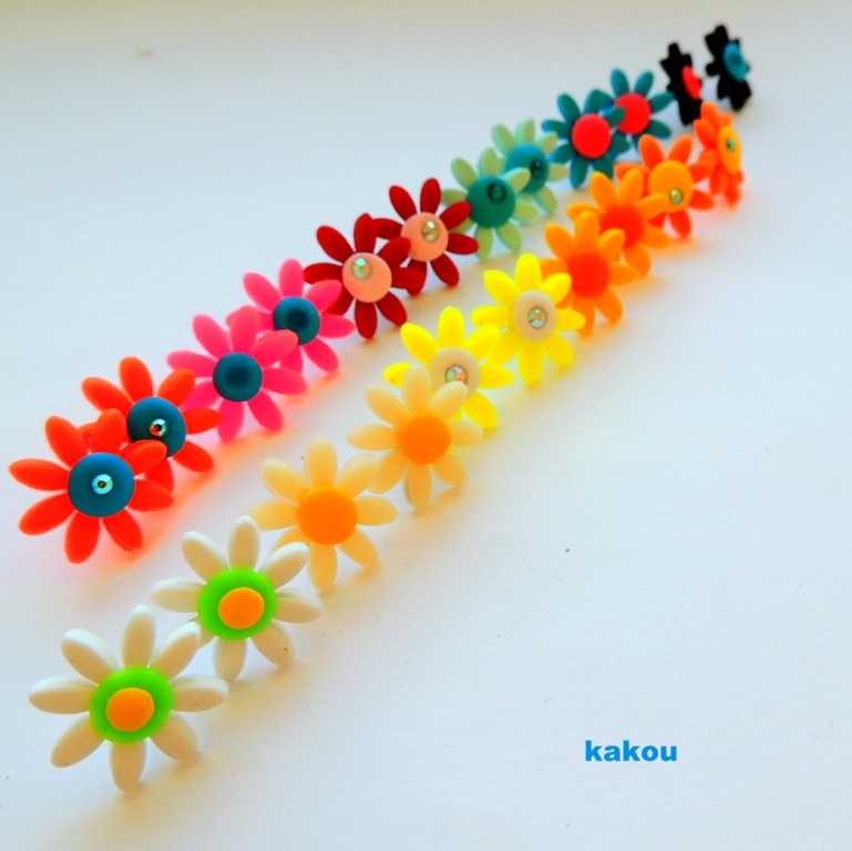 náušnice kopretiny - namixuj si svůj pár