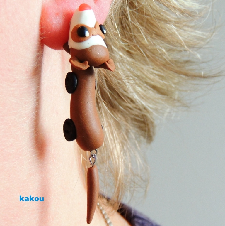 náušnice zakousnuté - tchořík