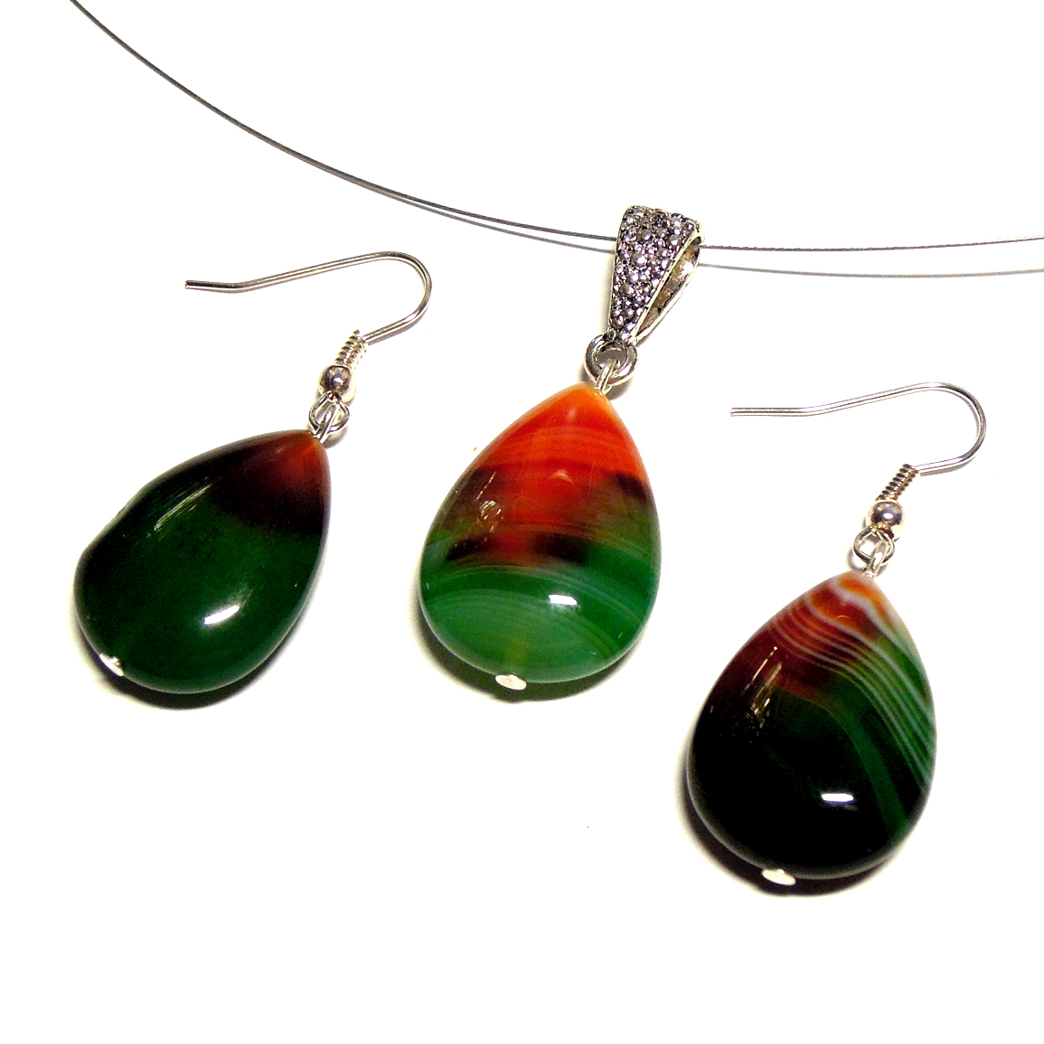 Achátové naušnice pro Vlastinu