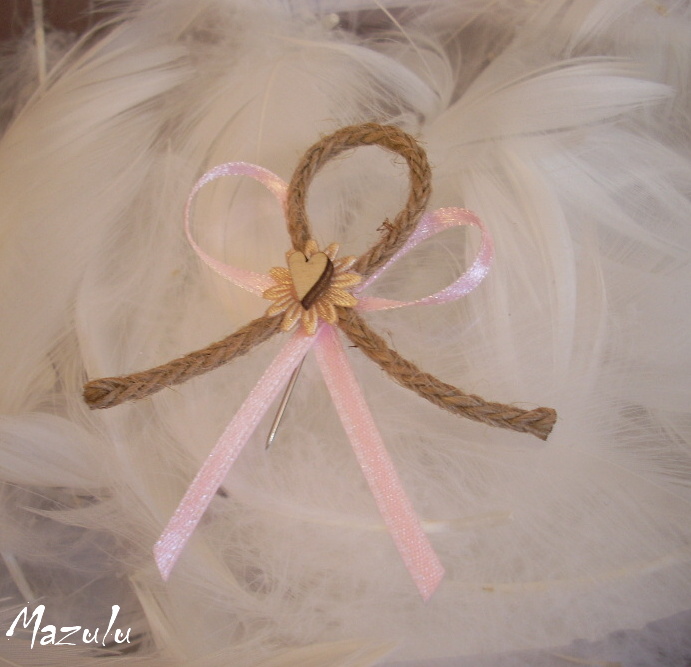 svatební vývazek vintage - satén & juta II.