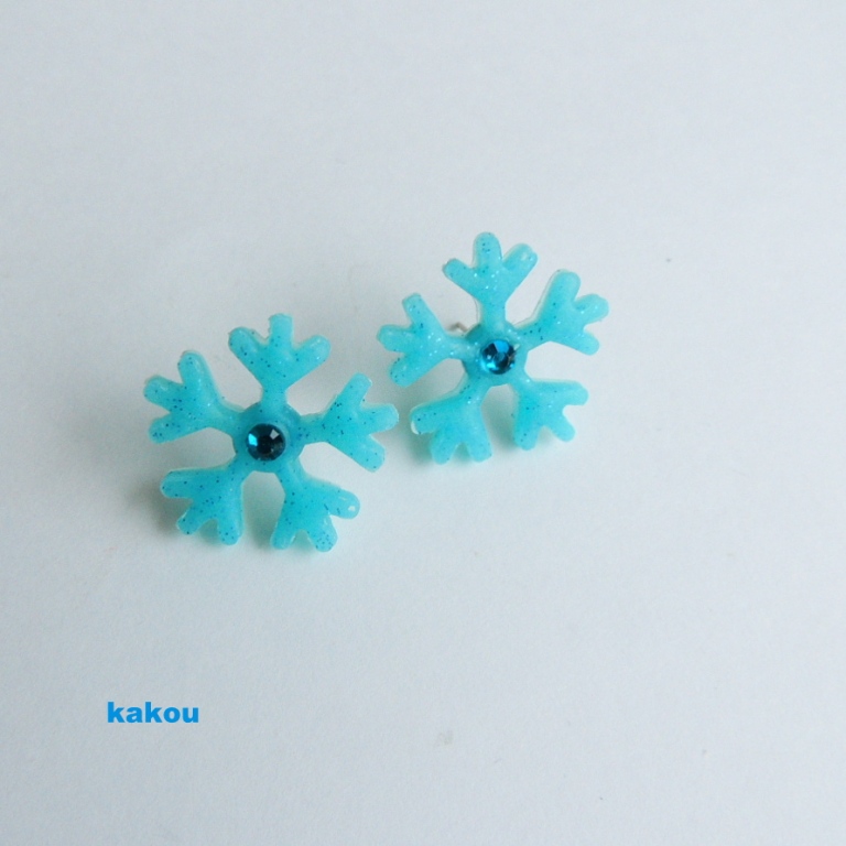 náušnice puzety - vločky