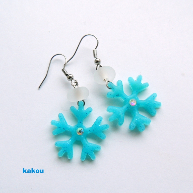 náušnice afroháček - vločky