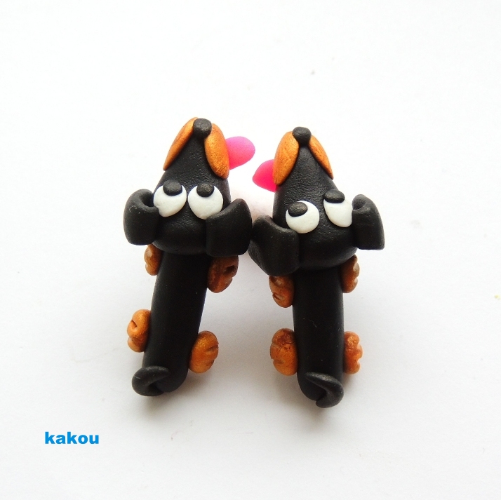 náušnice zakousnutí jezevčíci - dětská velikost