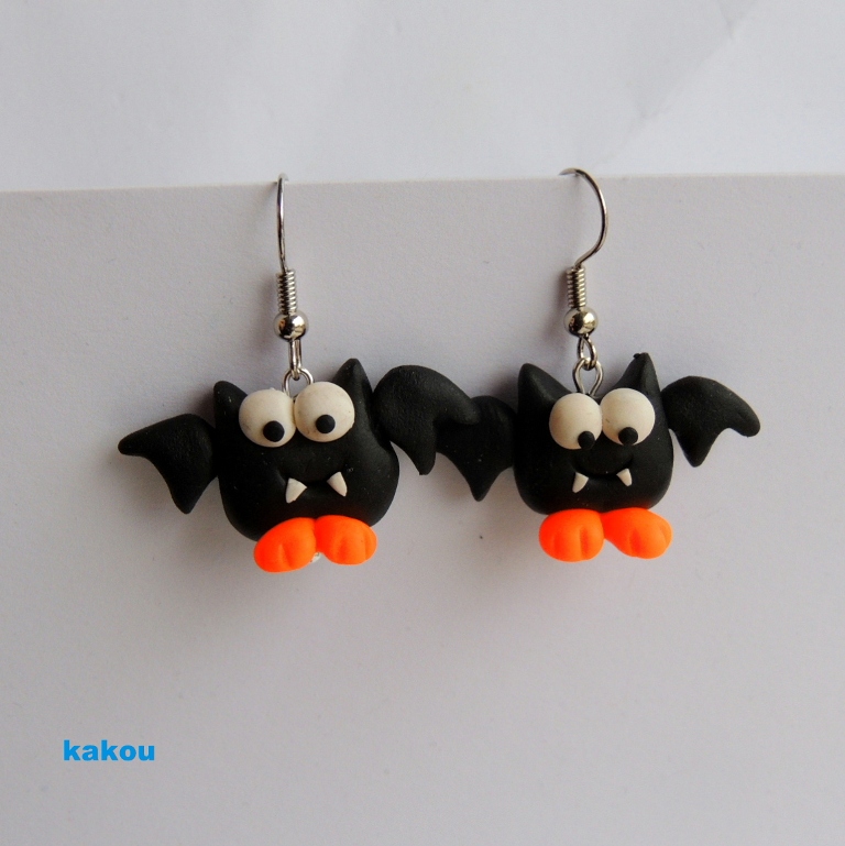 náušnice zvířátkové netopýr - afroháček