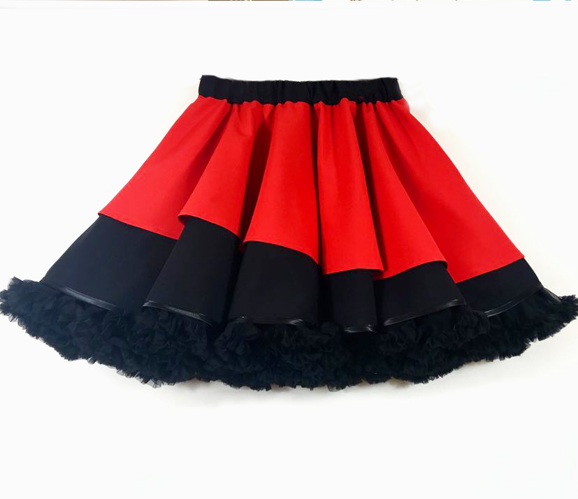 Oboustranná FuFu sukně černo-červená