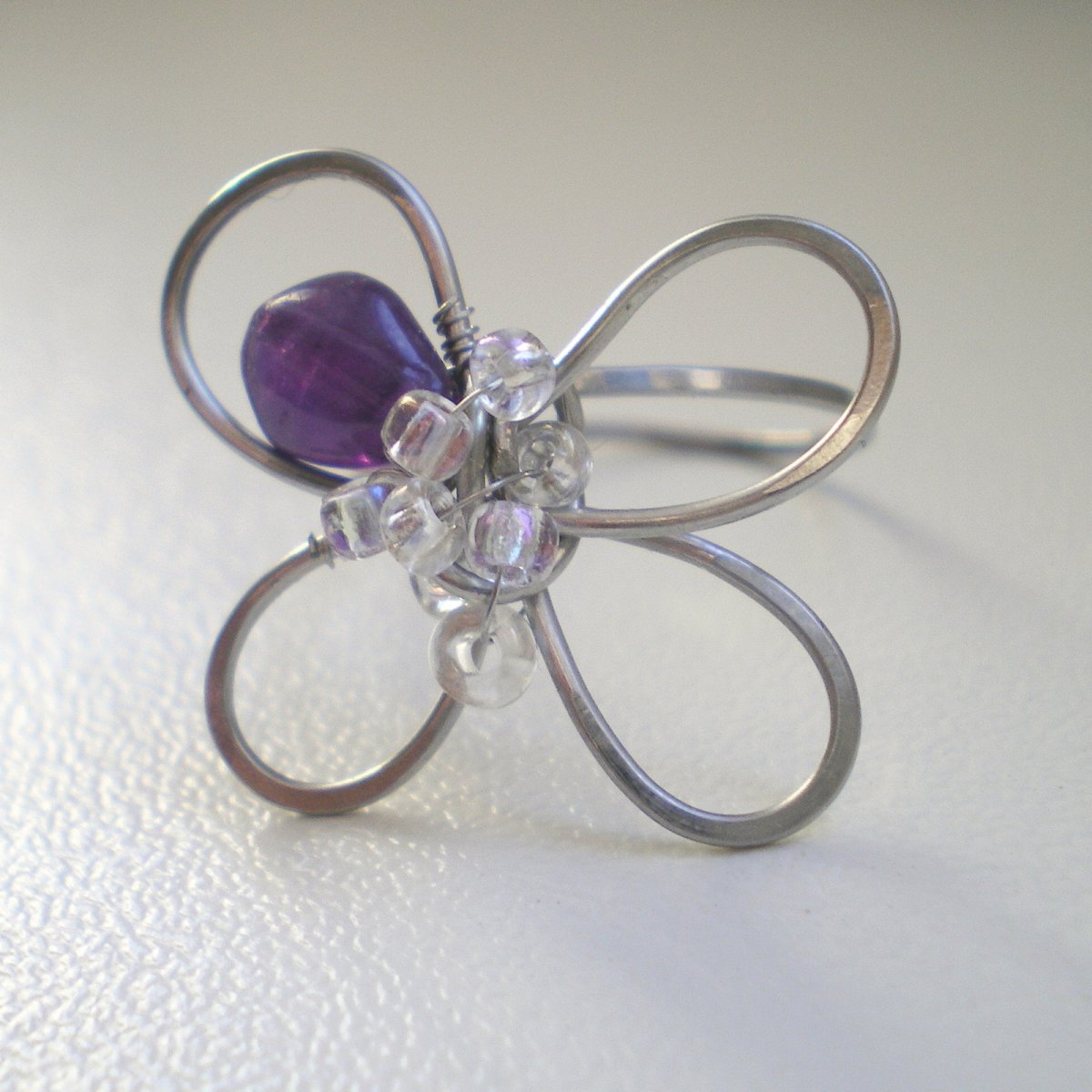 Prsten Ameytystový motýlek