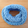Měkký pletený nákrčník puffy - nebesky modrá 