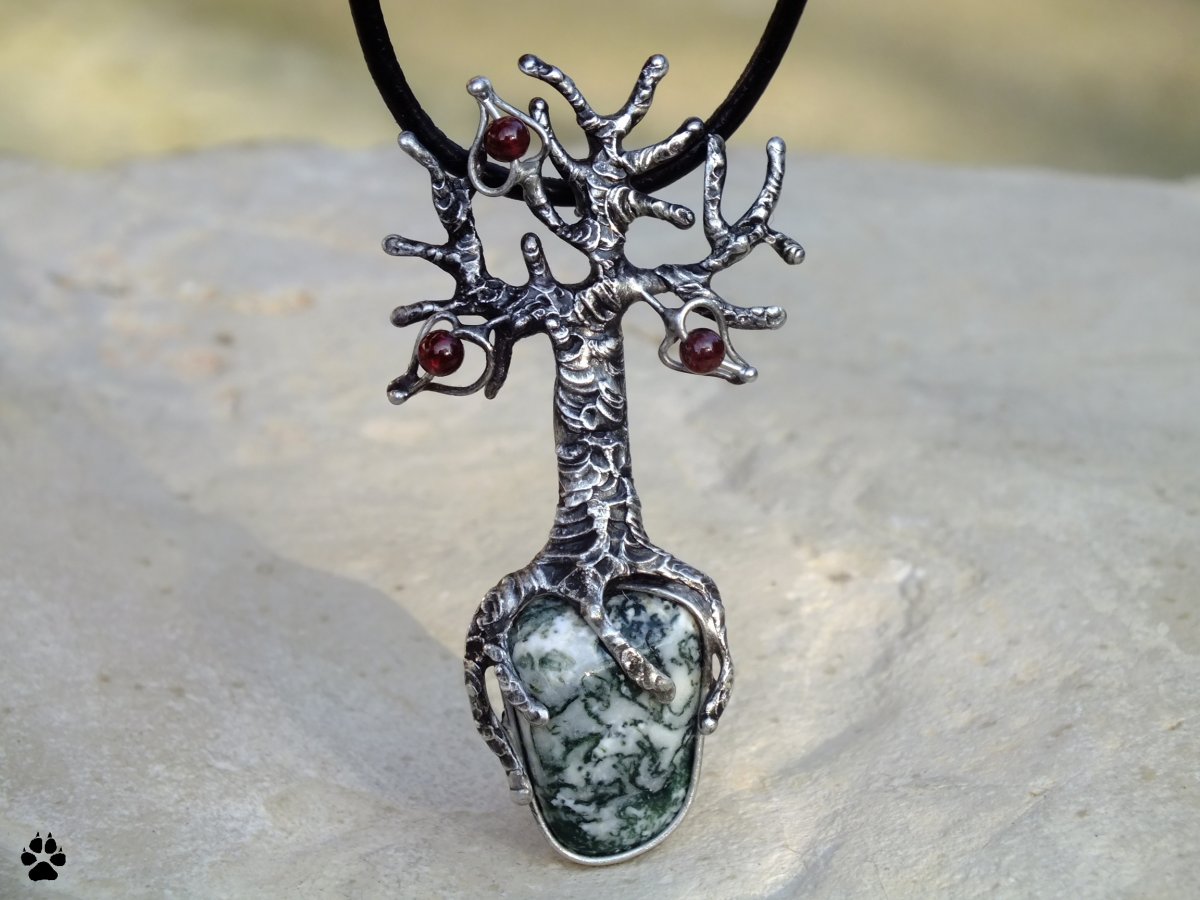 Granátovník - achát stromečkový-variabilní šperkperla