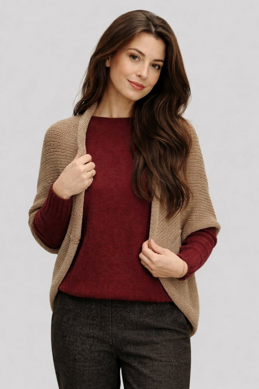 Pletená vesta - barva světle hnědá