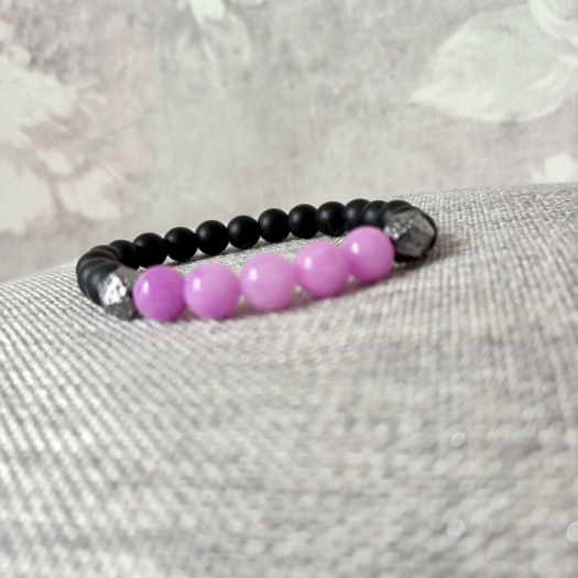 Náramek onyx a ametyst