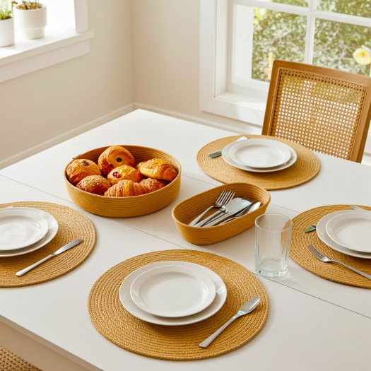 Sada na jídelní stůl 6 ks - okrová