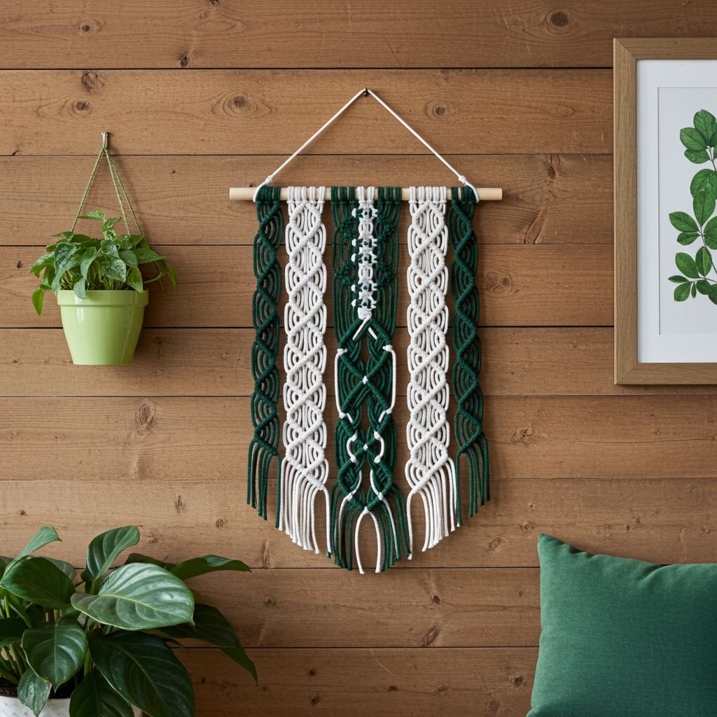 Macramé v zeleno - režné