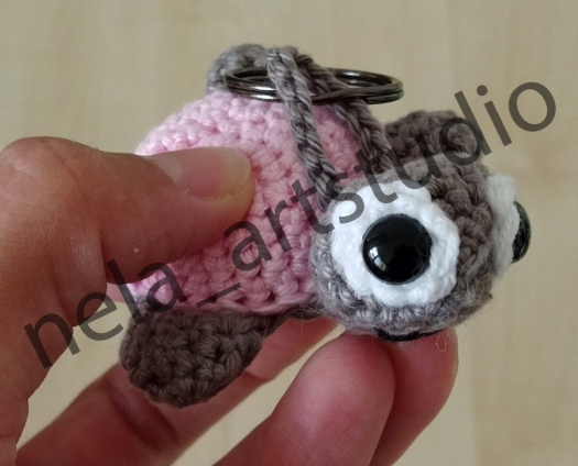 Háčkovaná želvička šedo-růžová