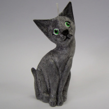 Svíčka z palmového vosku - Kočka 15 cm - černá
