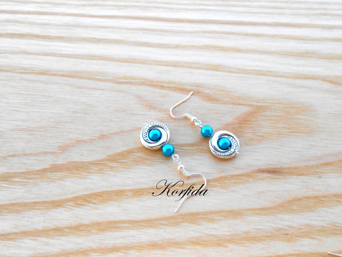 Náušnice kolečka + tyrkysová (553/16)