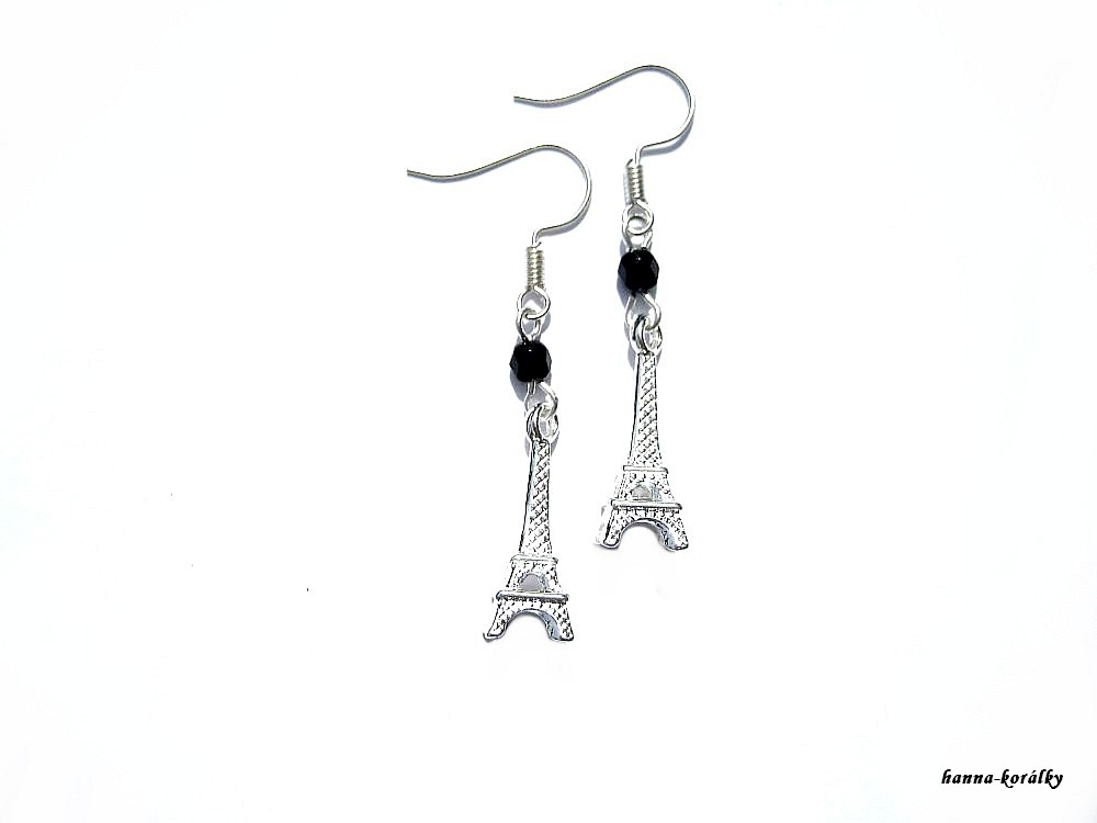 Náušnice - stříbrné Eiffelovky