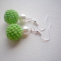 Světle zelené 3d náušničky s perličkou
