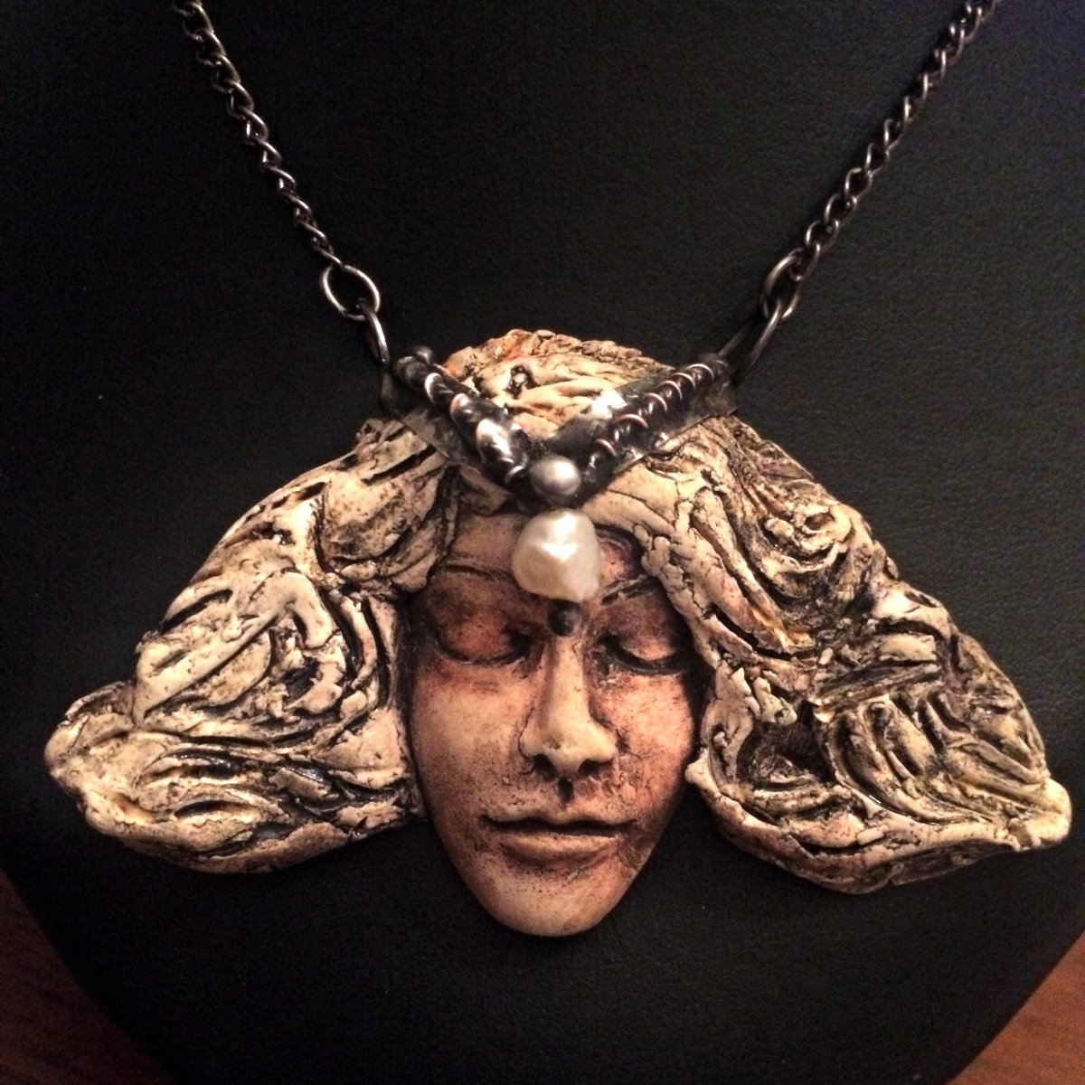 Náhrdelník cín a keramika - Elfí víla