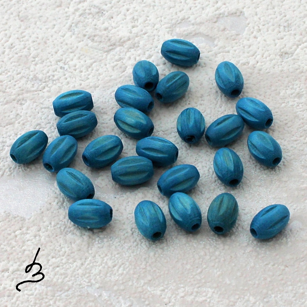 Dřevěné tyrkysové 6/9 - bal. 25 ks