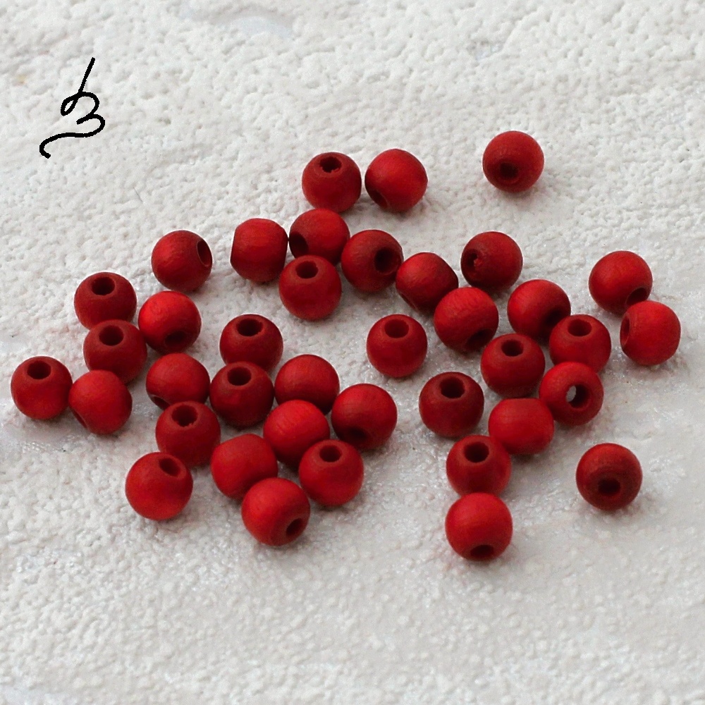 Dřevěné červené pr. 5 mm - bal. 40 ks