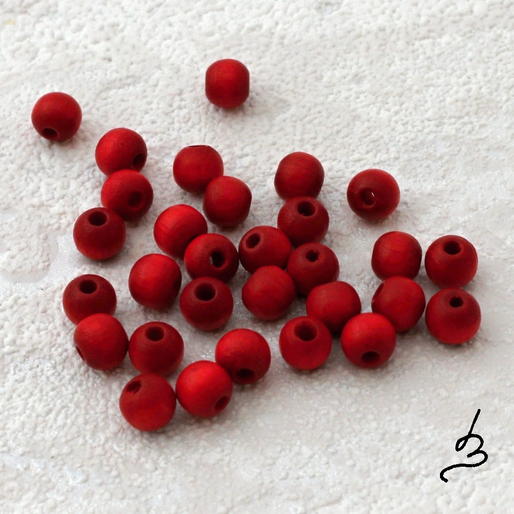 Dřevěné červené pr. 6 mm - bal. 30 ks