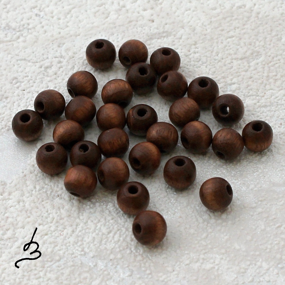 Dřevěné hnědé pr. 6 mm - bal. 30 ks