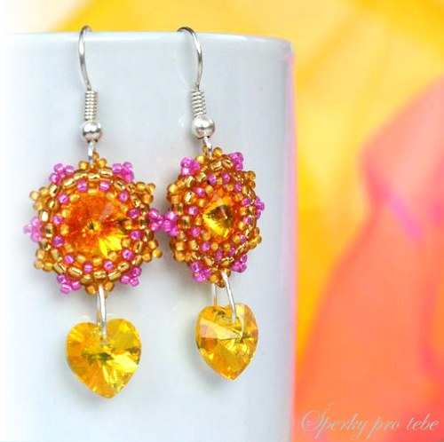 Náušničky Swarovski Elements Heart 