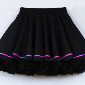 FuFu sukně černá s černou spodničkou