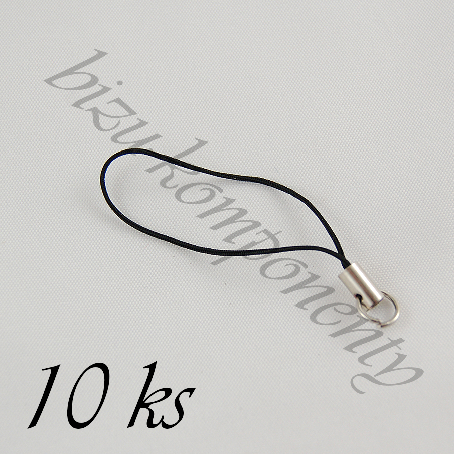 Černé poutko s kroužkem - 10ks (41 0016)