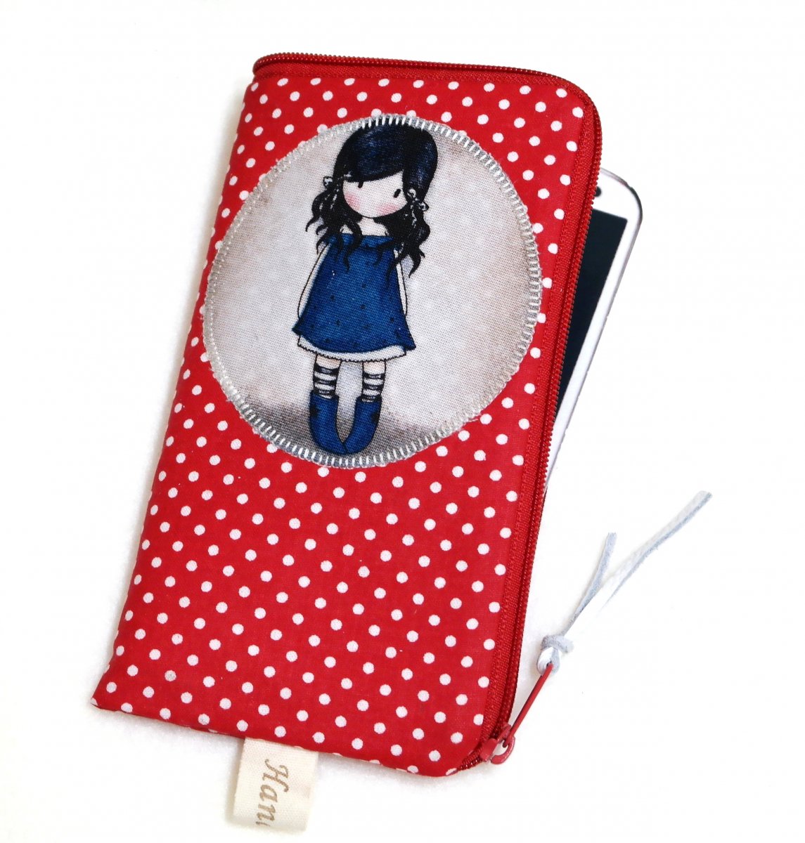 ČERVENOBÍLÝ PUNTÍK S PANENKOU GORJUSS  - zakázka