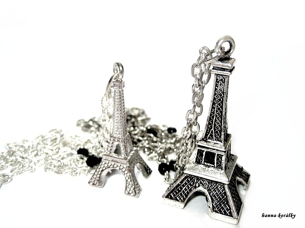 Dlouhý řetízek - starostříbrná Eiffelovka