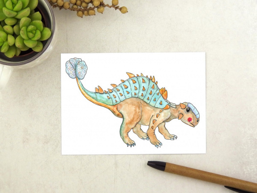 Dinosauří pohlednice - euoplocephalus
